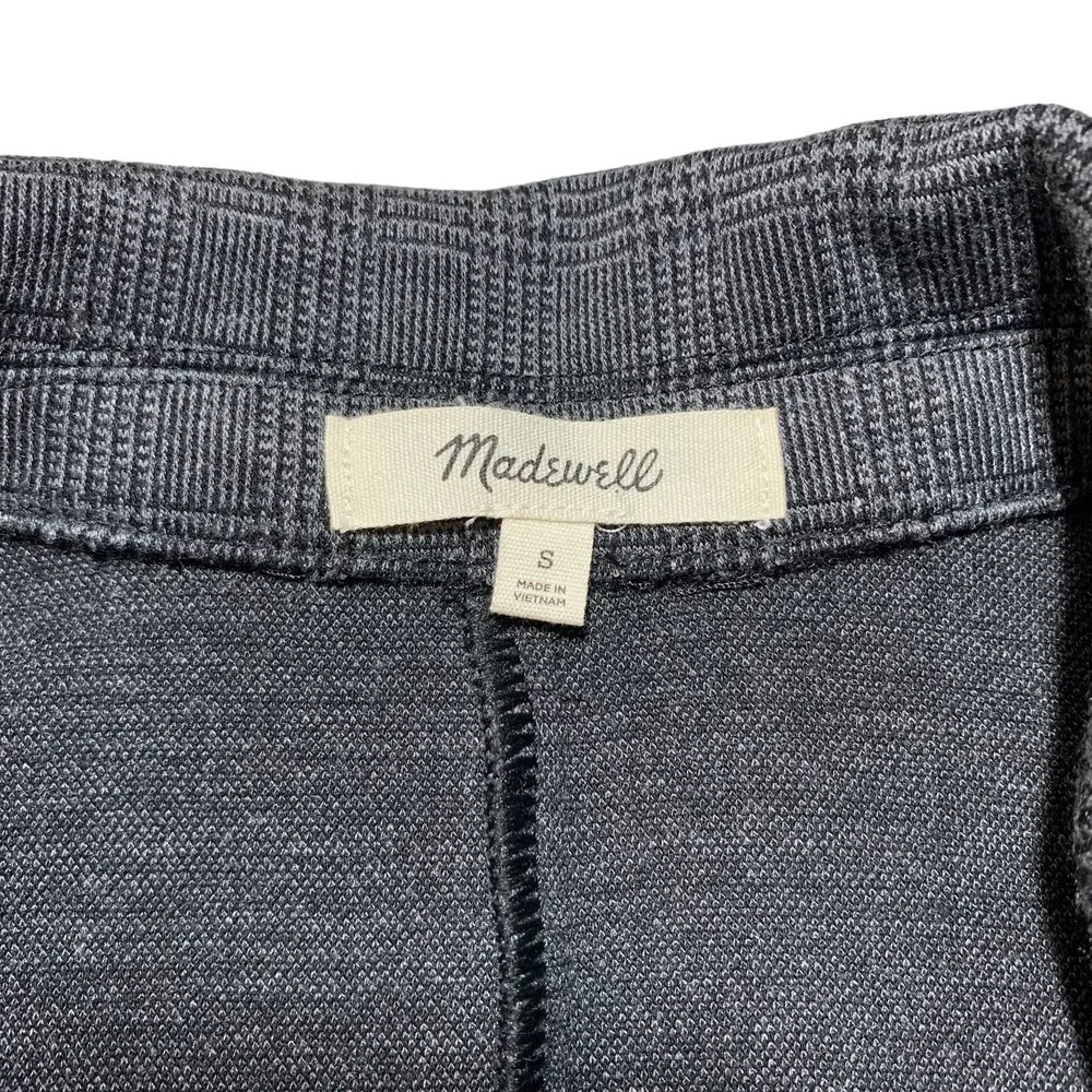 Madewell | Women | Gray Glen Plaid Oversized Open Front Knit Blazer | Size Small - Picture 8 of 11